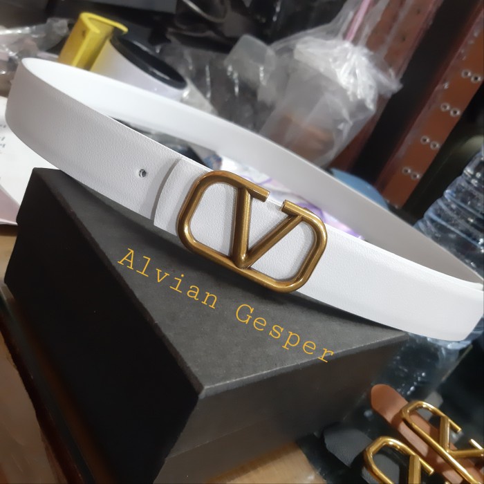 Sabuk ikat pinggang wanita belt valentino lebar 3cm Putih Ikat Pinggang Wanita Korea Promo Fashion G