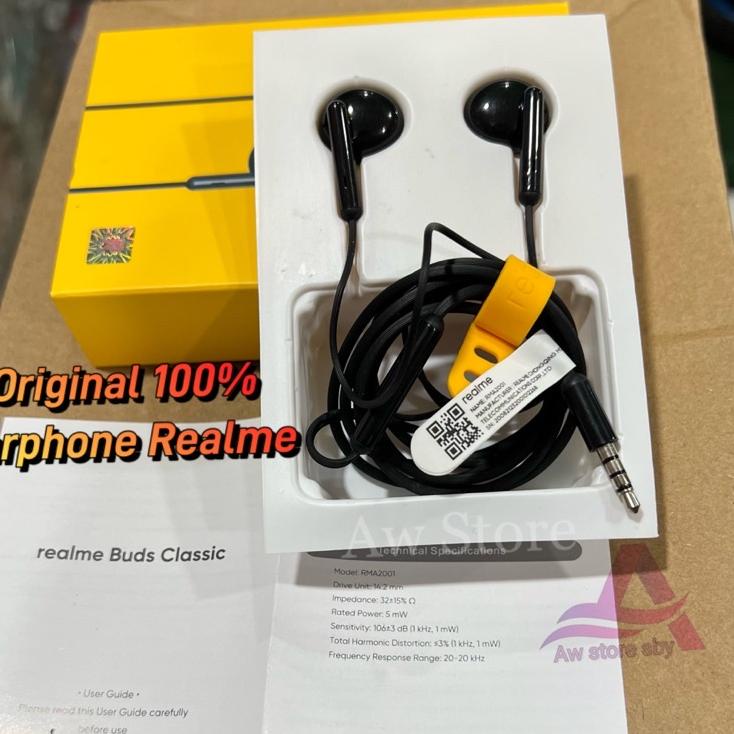 Murah Puas Original 100% Earphone Realme Black Edition Super Bass Stereo Headset Realme 3 Pro/5 Pro/
