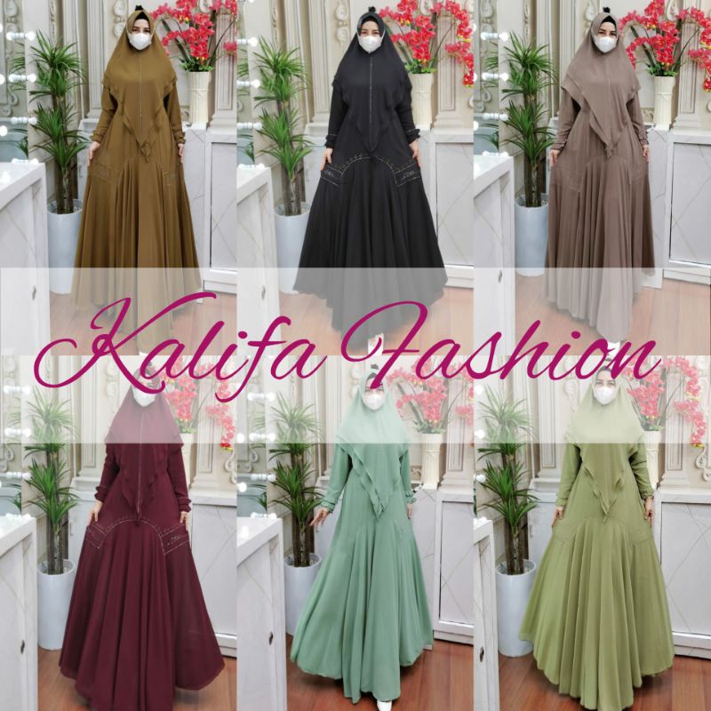 Aminah Syar’i by Dzhira D'zhira Dzira / Gamis Syar’i Polos Premium / Gamis Set Syar’i / Gamis Pesta 