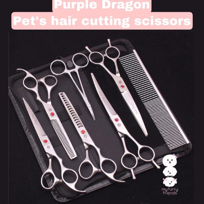 Pet grooming scissors set PURPLE DRAGON 7inch Premium quality