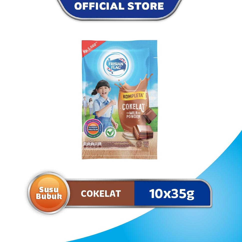 

【flashϟsale】 Susu Bubuk Frisian Flag KOMPLETA Cokelat Sachet 10 x 35 gr