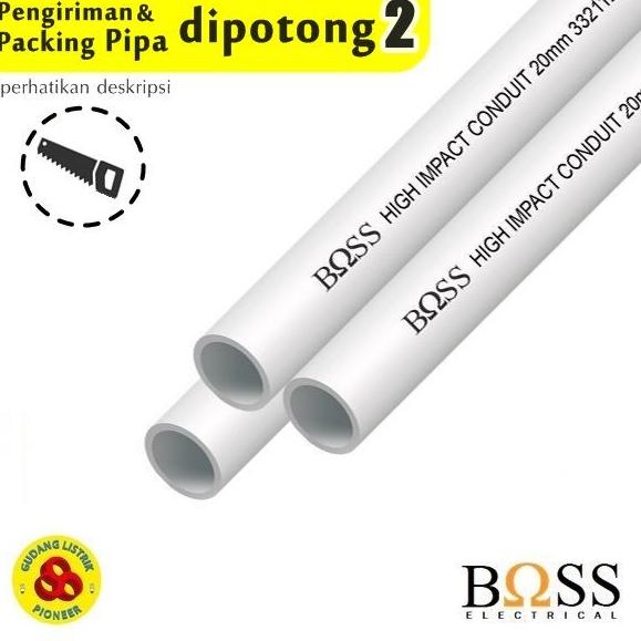ORIGINAL% BOSS PIPA CONDUIT 20MM PUTIH / PIPA LISTRIK 20 MM / PIPA KABEL