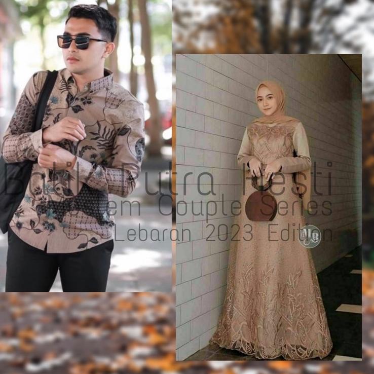 Super Viral SARIMBIT PASANGAN BAJU KEBAYA BROKAT MODERN BATIK TERBARU FASHION WANITA GAMIS SYAR'I BA