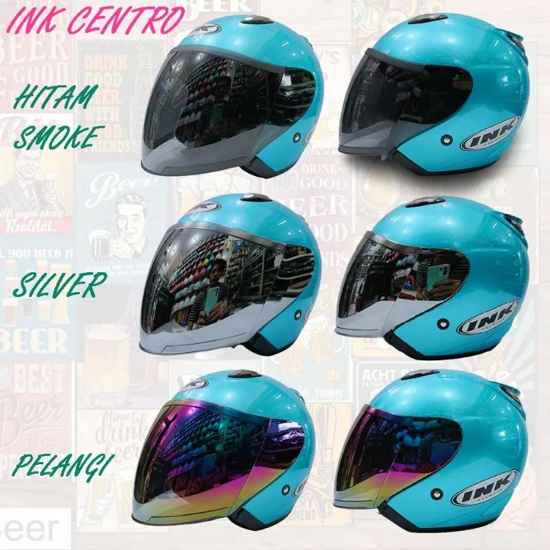 Visor helm kaca helm KYT Djmaru DJ MARU GALAXY SLIDE INK Centro G2 Centro Iridium Silver Gold Blue Rainbow Hitam Bening