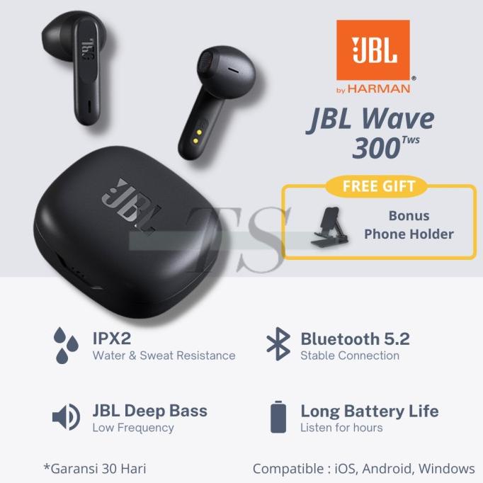 Terbaru Headset Bluetooth Earbuds Jbl Wave 300 Tws Wireless Earphone Sport