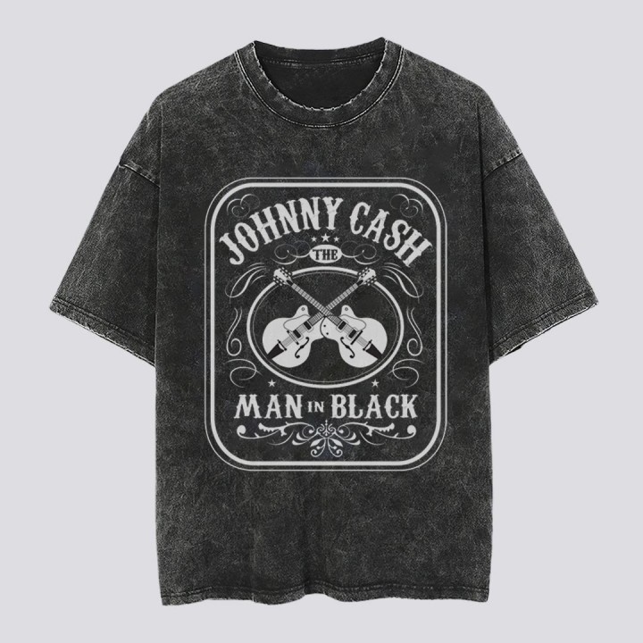 Kaos Band Washed Johny Cash Black Label