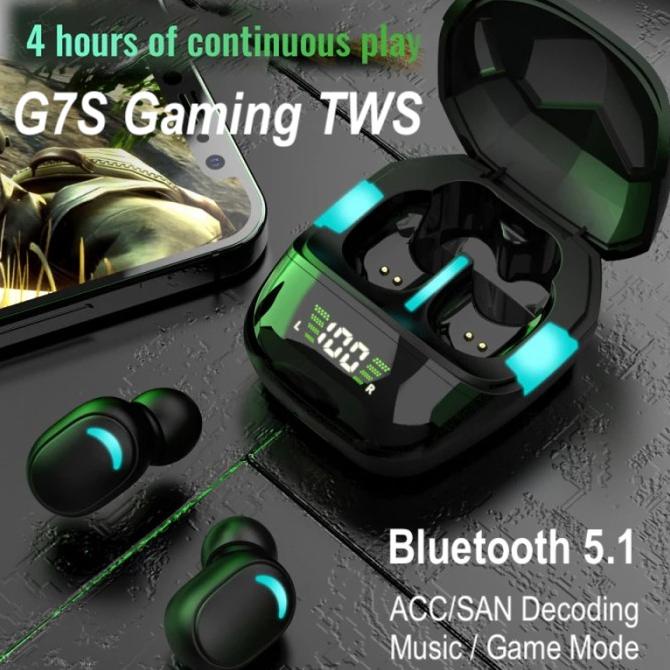 Terbaru G7S Tws Headset Earphone Wireless Bluetooth 5.0 Gaming Mode Low Delay