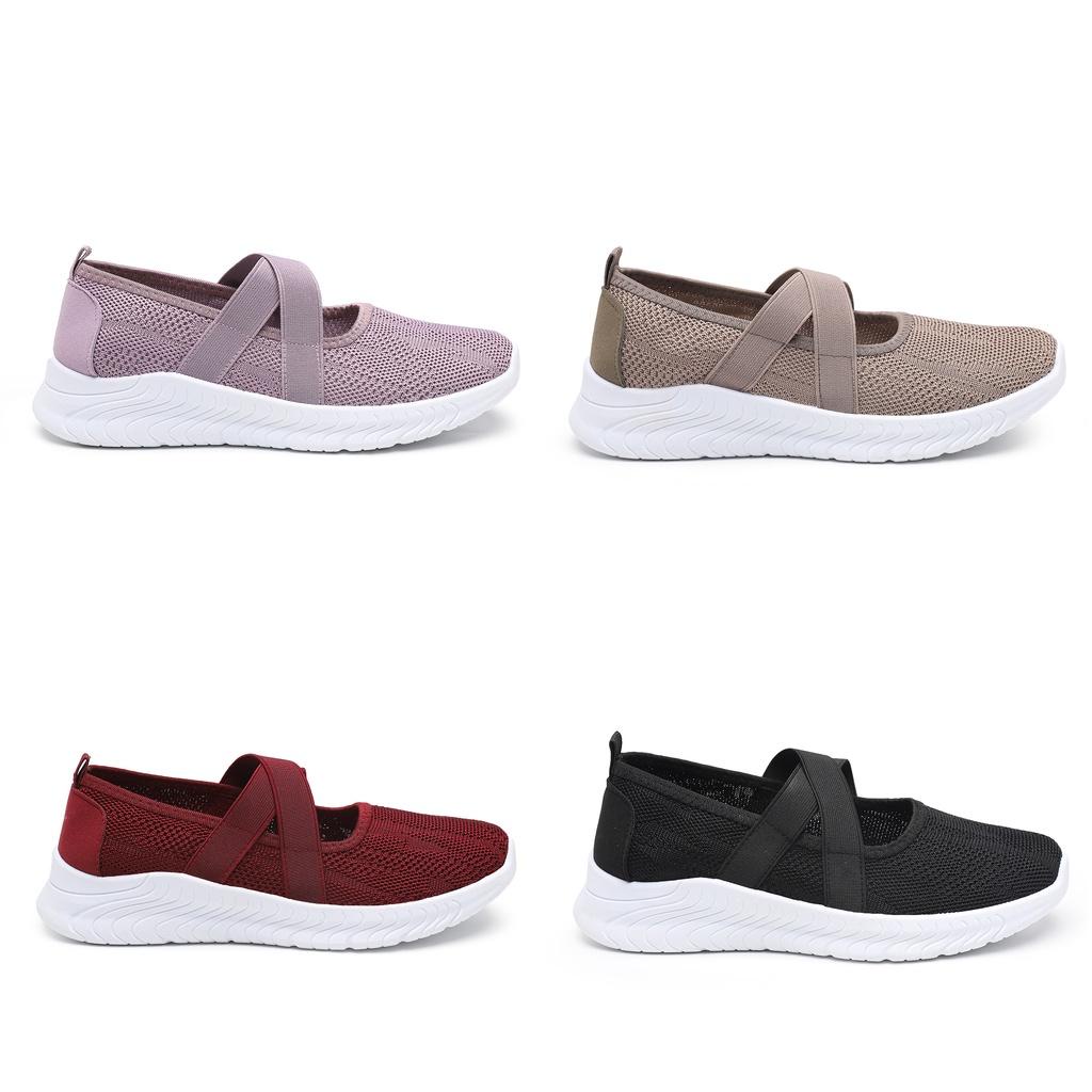 Sepatu Import Wanita 2022 Baru Sepatu Model Flat Silang Fashion Sneakers 5602