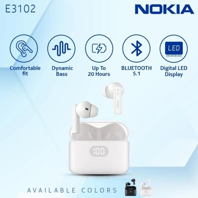 Terbaru Nokia E3102 Essential Tws Ip44 Weatherproof True Wireless Earphones