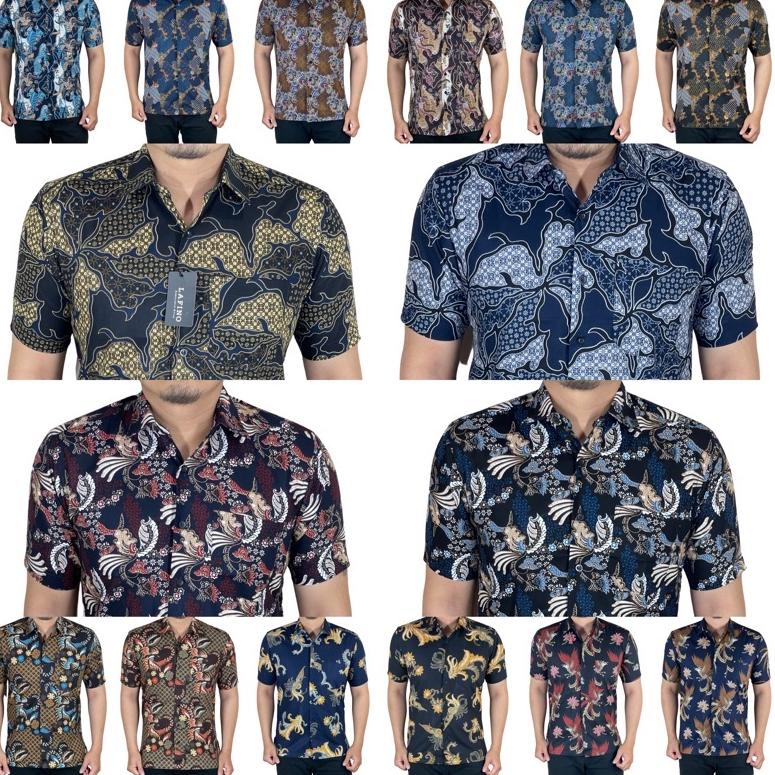 [KODE 77]  LAFINO BATIK (A18-25) KEMEJA BATIK MODERN PRIA DEWASA ATASAN BATIK REGULER FIT PRIA KATUN