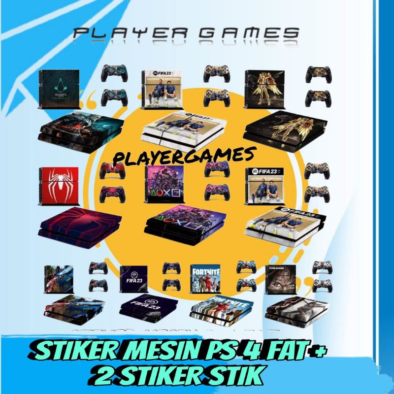BEST STIKER MESIN PS4 FAT + 2 STIKER STIK GARSKIN PELINDUNG MESIN PS4 FAT