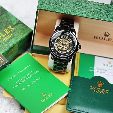 BISA COD Jam rolex pria automatic Full set Box Rolex Original + Paper Bag/Tas lariss