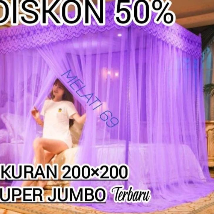 Siap KELAMBU TEMPAT TIDUR MODERN ANTI NYAMUK JUMBO 200×200 TEBAL Kirim Sekarang