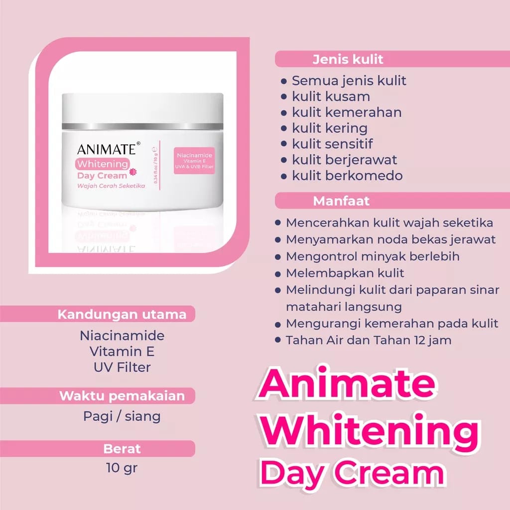 Animate Whitening Day Cream 10gr