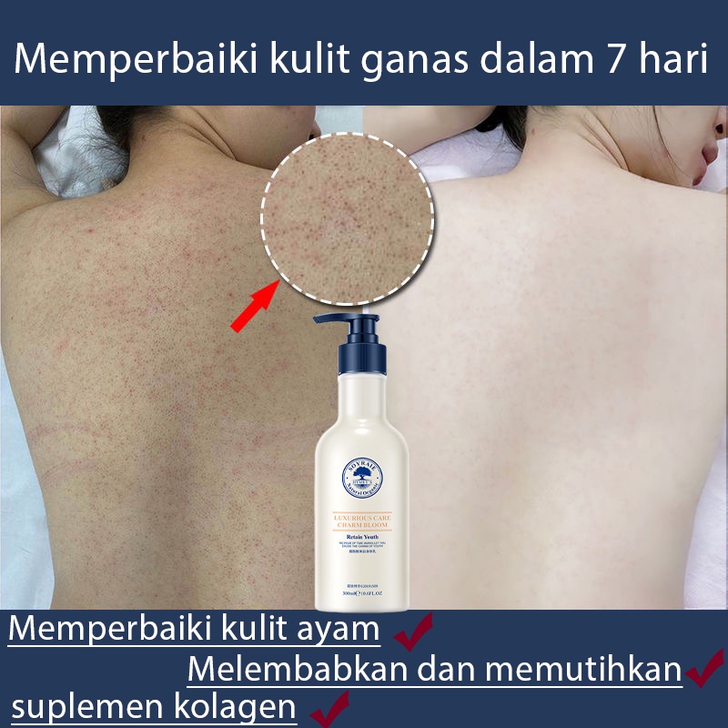 Brightening body lotion Lotion pemutih badan Bodi lotion 300ml Niacinamide pemutih badan, lotion memutihkan pelembab dan