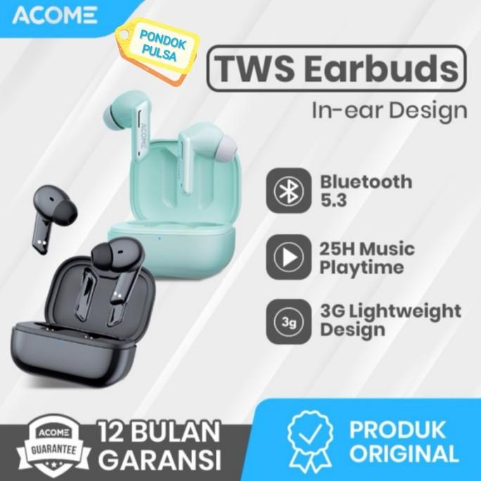 Terbaru Headset Bluetooth Acome T6 Earbuds True Wireless Bluetooth 5.3