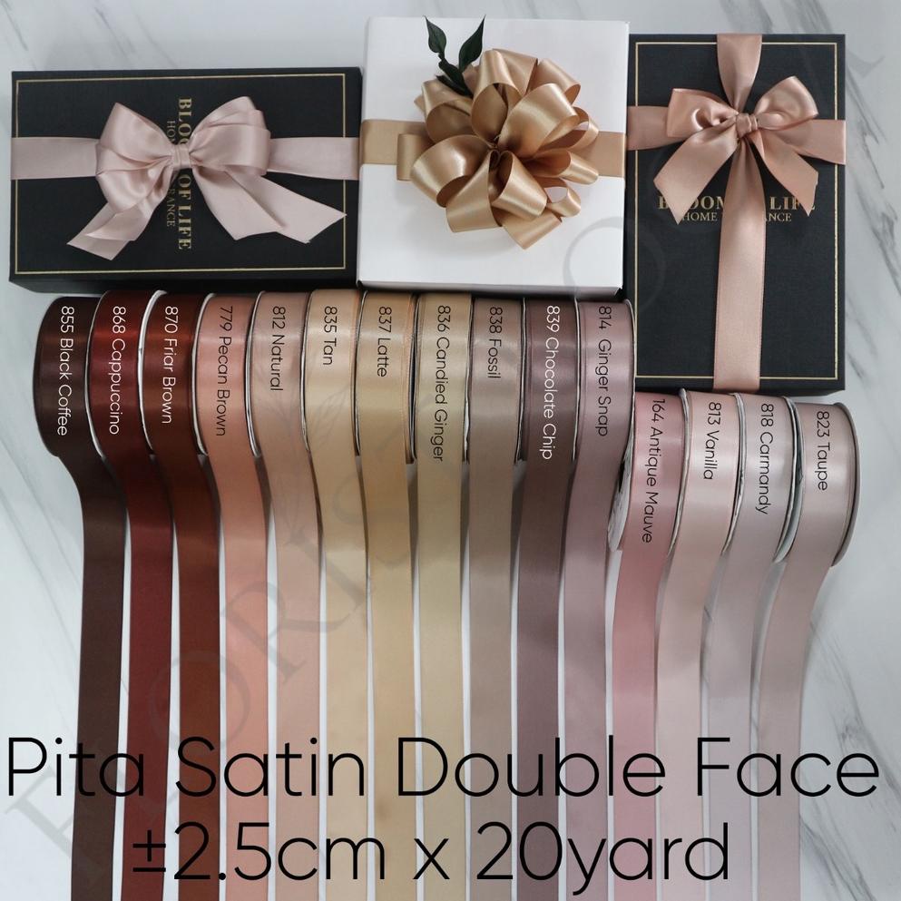 

[COD !!] Pita Satin Double Face ±2.5cm x 20yard - Ribbon [KODE 618]
