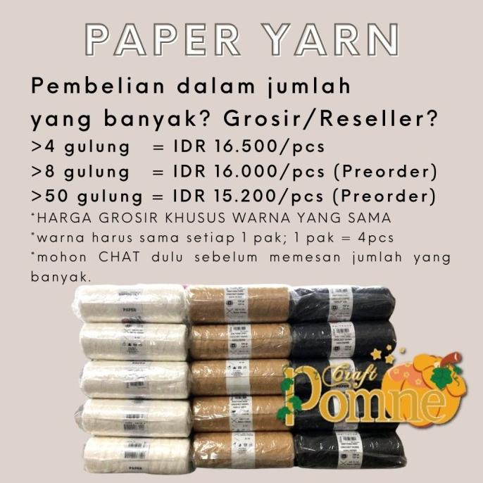 GROSIR BENANG RAJUT ONITSUGA PAPER YARN / BENANG KERTAS