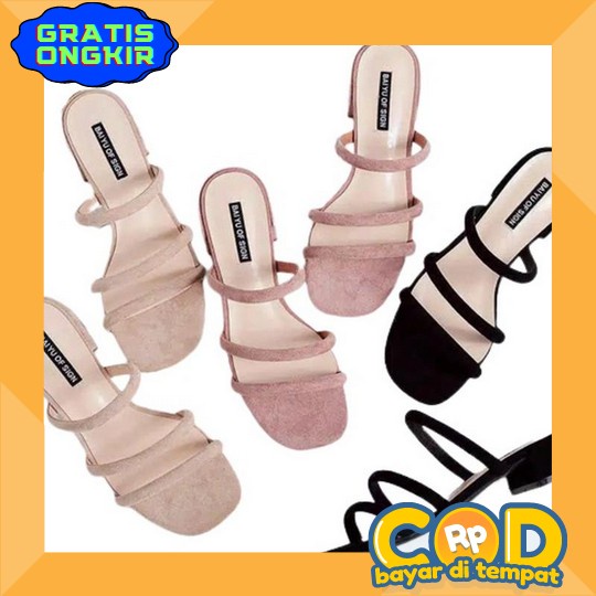 Model Terbaru Korea Heals Wanita Import Pesta Heels Wanita Kondangan 3Cm Kekinian Hils Kaca 5Cm Mura