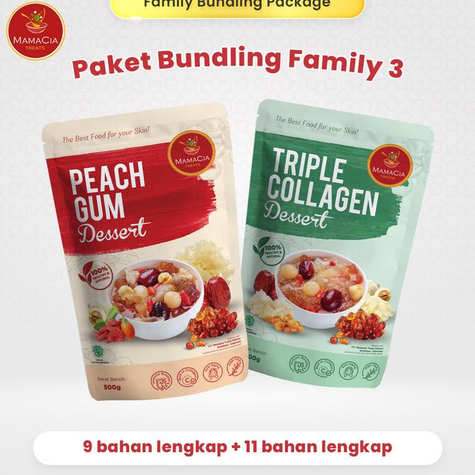 

yang dicari] Mamacia Treats Paket Bundling Family 3 : Peach Gum + Triple Collagen