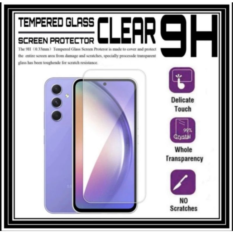 Tempered Glass Samsung Galaxy A54 5G A34 A24 M14 A14 A73 A53 A33 5G A23 A13 M23 A04 A04s 4G M53 M33 5G M23 A03s A03 core LTE Antigores Screen Guard Protector Clear Bening Anti Gores Kaca