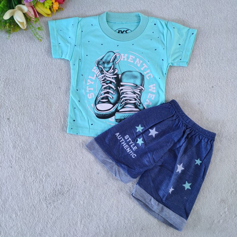 Setelan baby 3 4 5 6 bulan 1 tahun cowok baju anak laki laki harian ( setelan JVC STYLE )