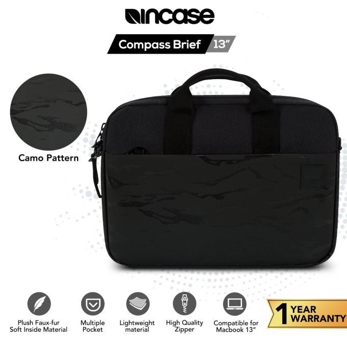 SALE Incase Compass Brief For Laptop 13" Polyester Black Camo Termurah