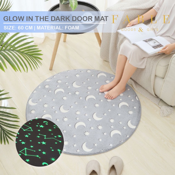 Keset Dapur Lembut Glow in the Dark Bulat GIRLS V1A5 Best Seller Cendol Karet Dapur Lantai Tebal Wel