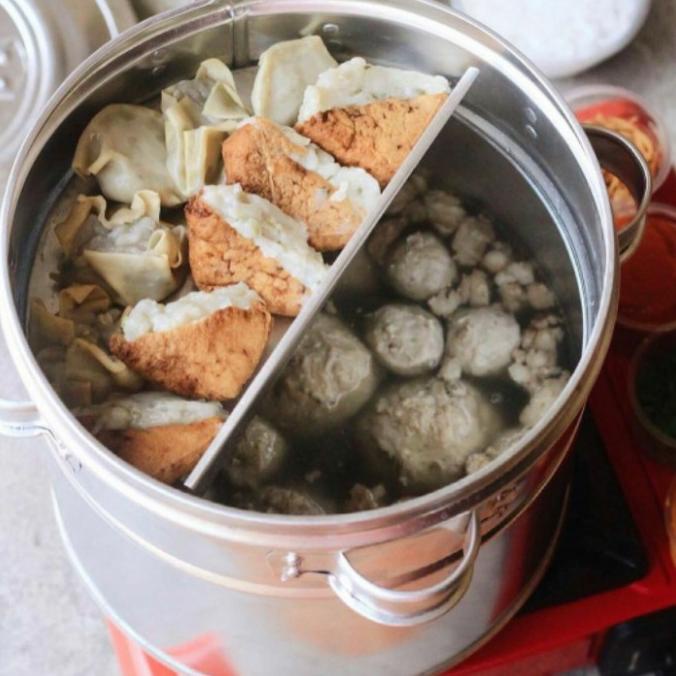 Panci Bakso Malang Dandang Bakso Buleng Bakso Aluminium Tutup 1/2
