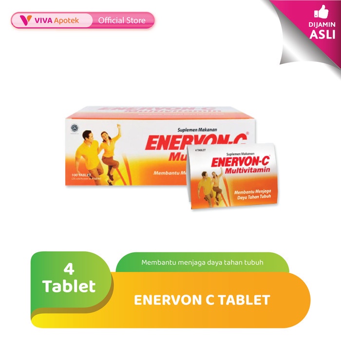 Enervon-C Multivitamin untuk Daya Tahan Tubuh (4 Tablet)