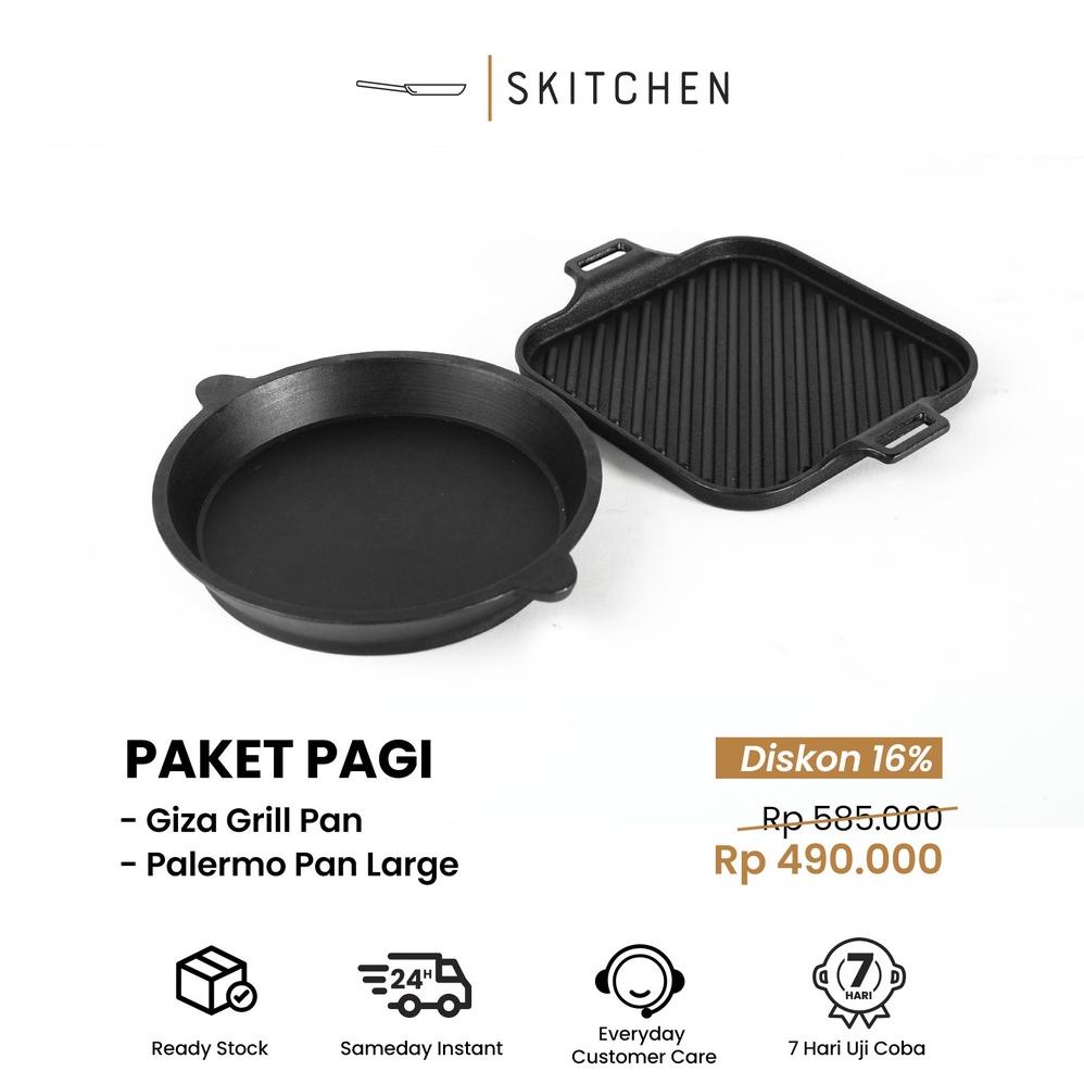 Skitchen Paket Pagi - Palermo Pan (Large) & Giza Grill Pan