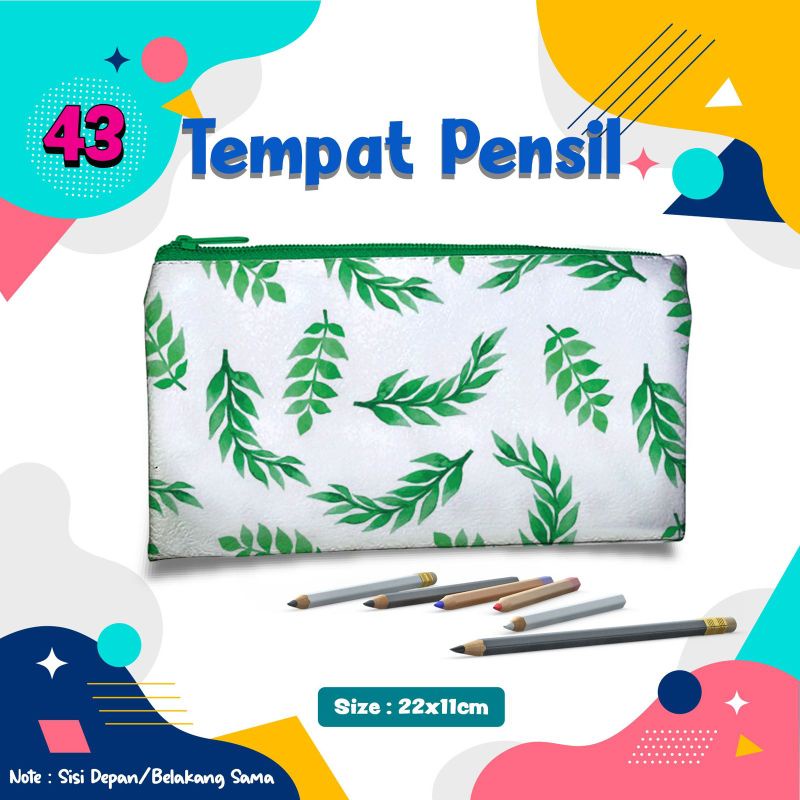 

Tempat Pensil Motif Daun 43/Pouch Alat Tulis Custom Nama Foto Souvenir Kado Hadiah Wadah Kostak Kotak Dompet