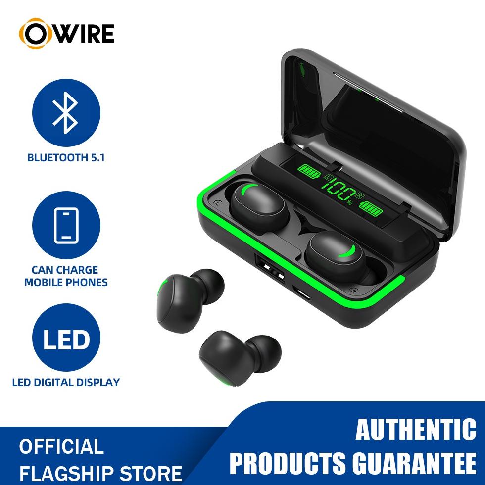 Owire Headset Bluetooth Tws Earphone Ultra Hd Audio Headset Wireless Earbud Bt 5.1 With Charing Box