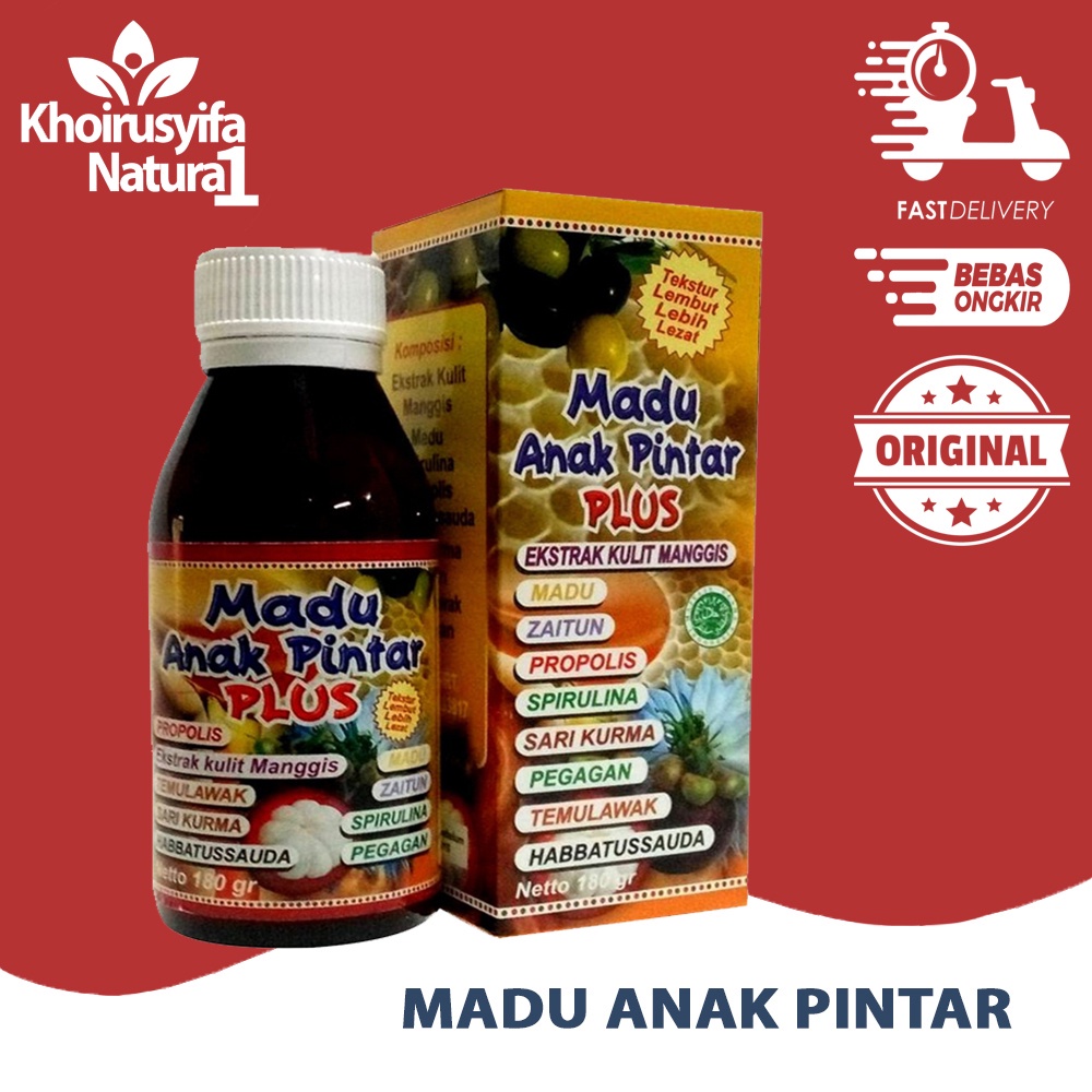 

MADU ANAK PINTAR PLUS /MADU KECERDASAN OTAK ANAK/PRODUK ORIGINAL 100%/UKURAN 180 GRAM