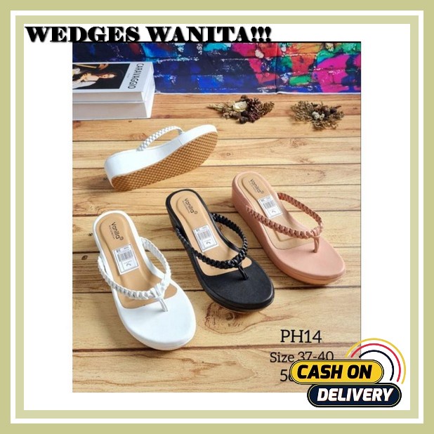 Weges Remaja Casual Sendal Wedges Terbaru Wages Kekinian Wejes Wanita Murah Wedges Kekinian Weges Im