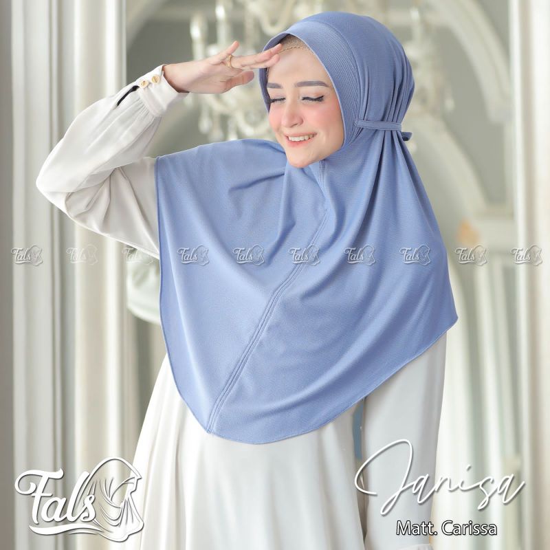 (Ori Fals) JANISA •jilbab instan jersey carissa•kerudung instan pet tali