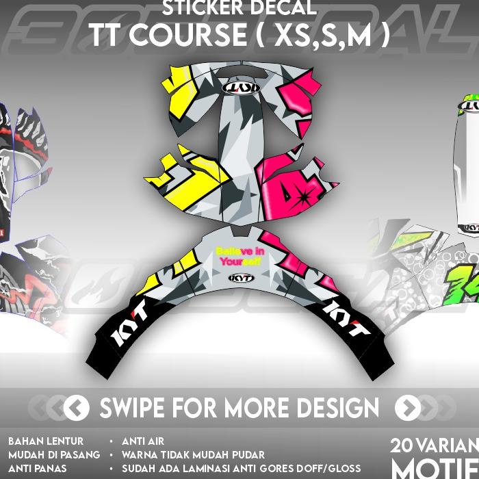 Sticker Decal Helm Kyt Tt Course ( Xs,S,M ) Shell Kecil Part 1 | Decal Helm | Decal Sticker