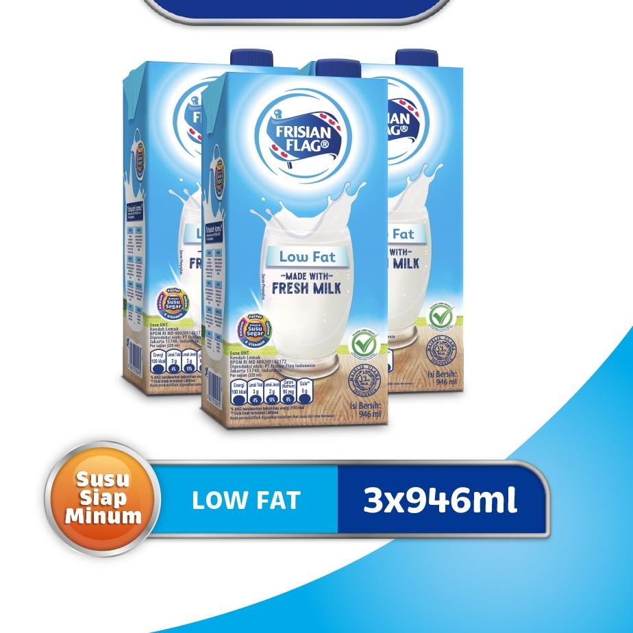 

BRANDS FESTIVAL Frisian Flag Susu UHT Purefarm Low Fat 3 x 900 mL serbuuu !