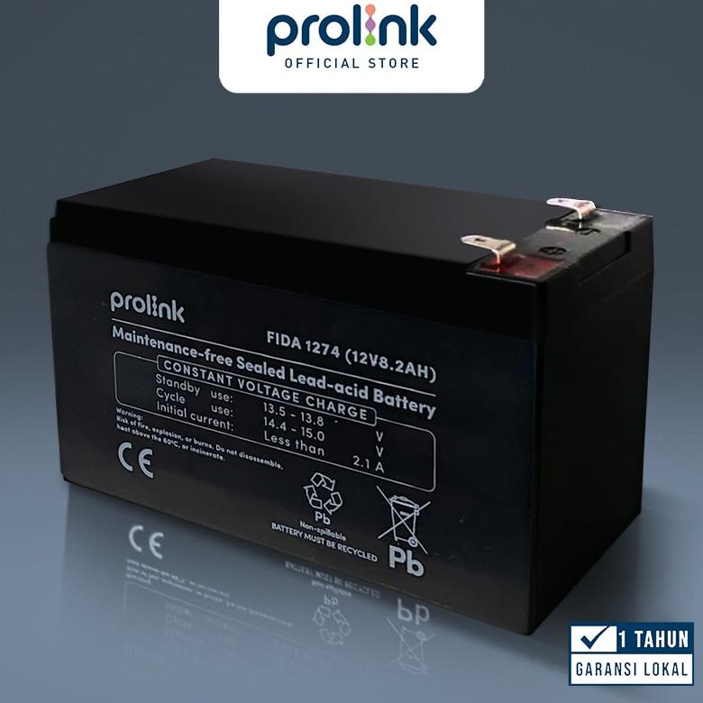 Prolink Baterai Ups [12V/ 8.2Ah/ Ups/ Vrla] Hitam