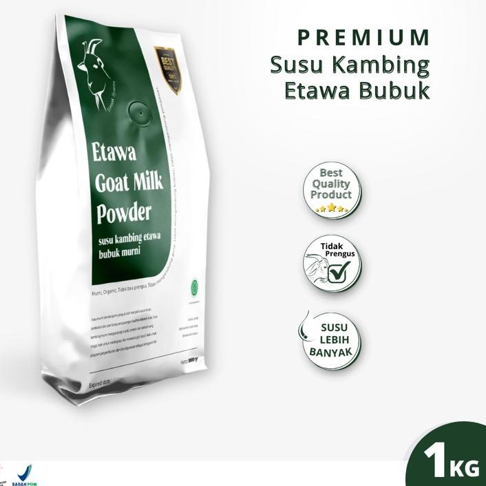 

12.12 MALL Premium Susu Kambing Etawa Bubuk Syams 1000 gram Pure Murni Alami Organik Pasteurisasi tanpa campuran Original Mentah Kiloan Natural Asli 1 Kg 