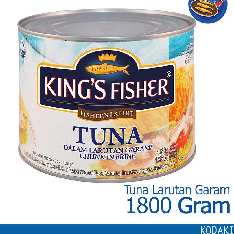 

✨STAR✨ King's Fisher Tuna 1800 gram Larutan Garam/ Minyak/ Hot Spicy Kaleng HALAL 