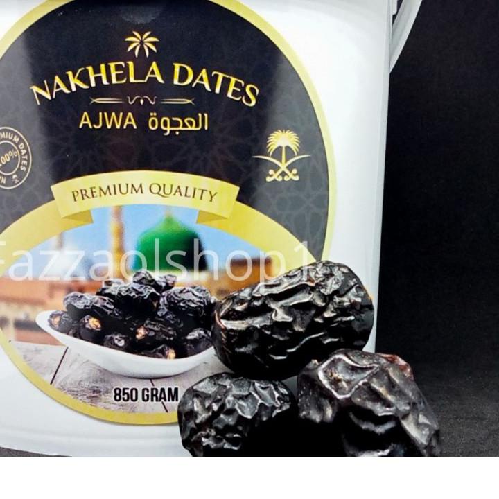 

HARGA GROSIR Kurma Ajwa madinah Ajwa NAKHELA DATES Kemasan ember 850 gram !!