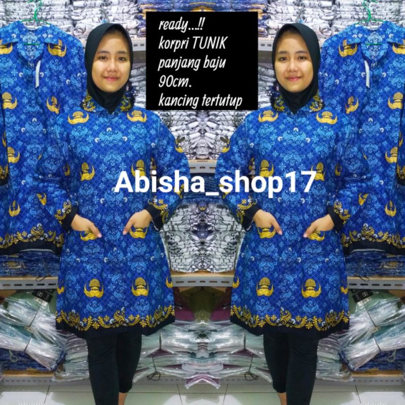 korpri tunik kerah hitam size jumbo XXXXL 5L