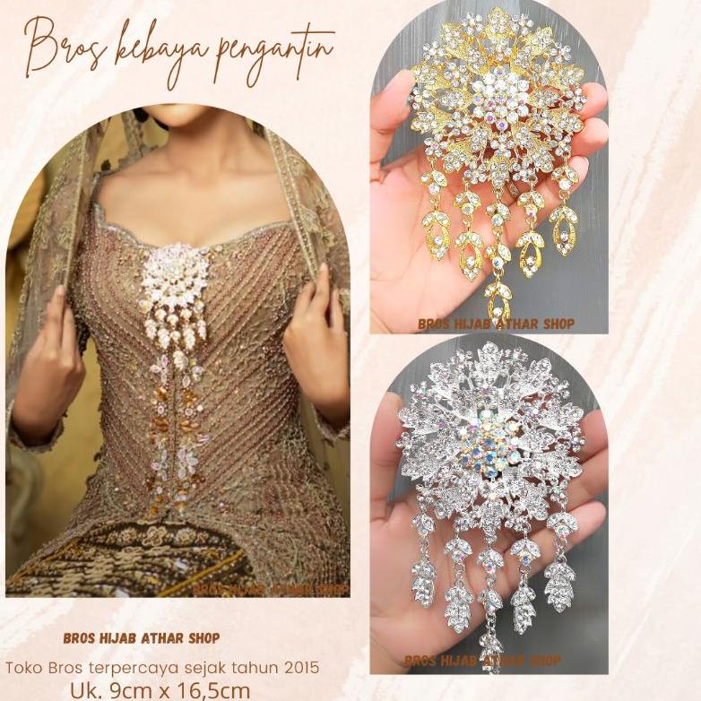 SALE Bros Kebaya Pengantin/Bross Besar/Bros Bunga Juntai /Bros Mewah Kutubaru Emas Perak Jumbo hlda