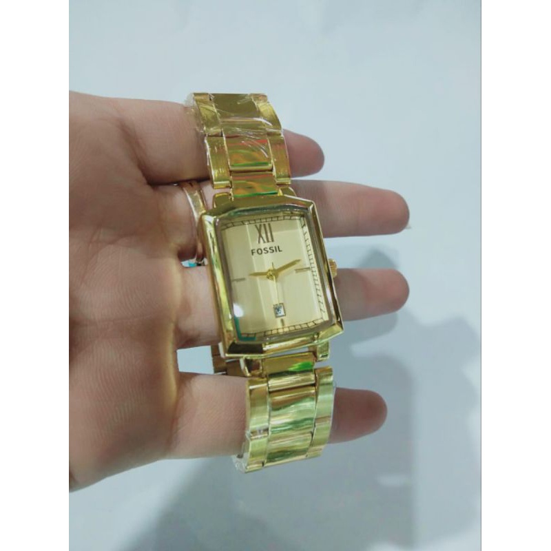 Jam Tangan Wanita Persegi Panjang Fsl Rantai Stainless