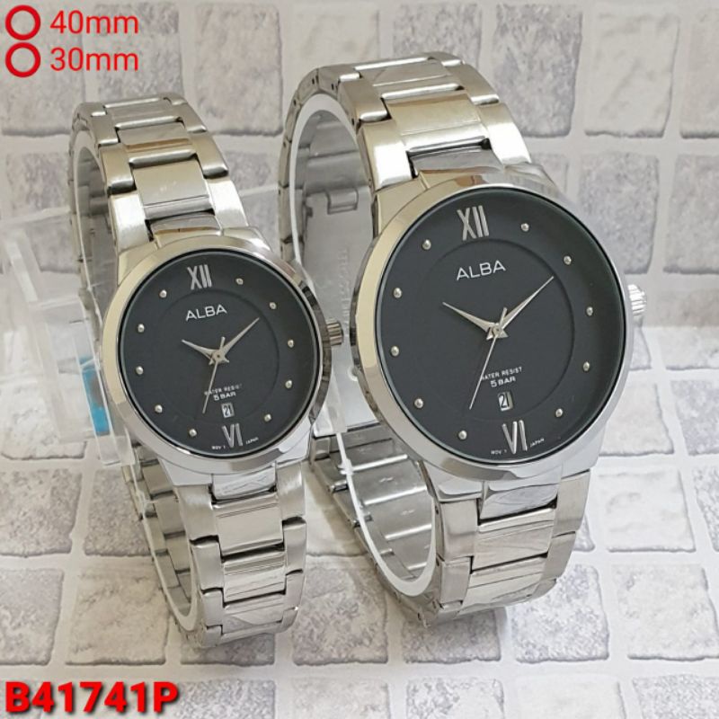 JAM TANGAN COUPLE AB TANGGAL AKTIF TALI RANTAI