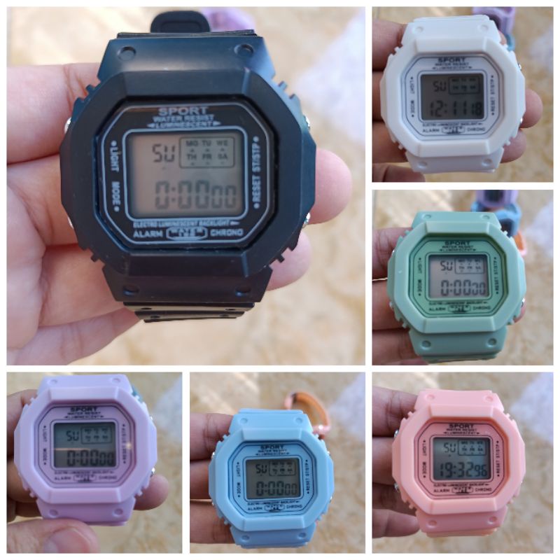 Jam Tangan Wanita Digital Sport Rubber 176 w