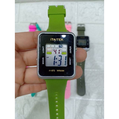 Jam Tangan Wanita Jam Tangan Fashion Karet Digital Itaitek Water resistant