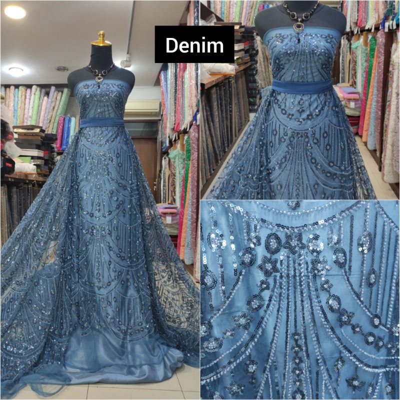 Kain Tile Ziad Nakad Sequin Dress Sapto Payet Denim