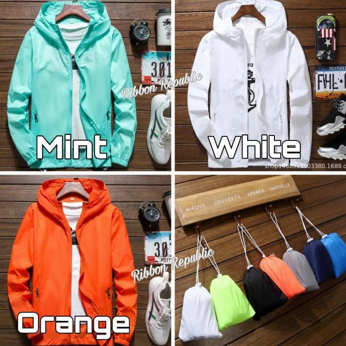 JUMBO BIG SIZE Jaket Parasut Olahraga Running Jacket Lari Pria Wanita
